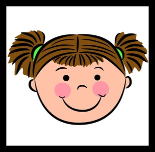 扎双马尾的可爱小女孩