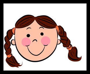 扎双辫的可爱卡通女孩