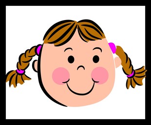 扎双马尾的可爱小女孩