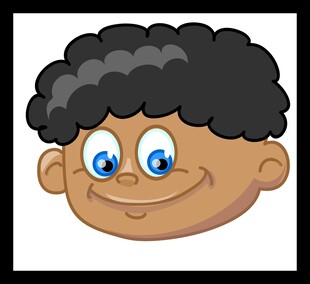 微笑的黑人小男孩头像