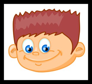卡通笑脸男孩头像