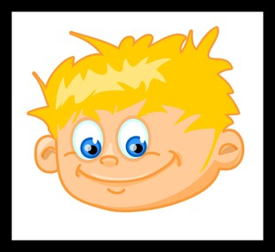 卡通金发男孩笑脸