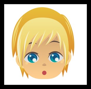 金发蓝眼惊讶表情卡通头像