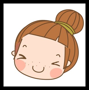 扎丸子头的可爱卡通女孩