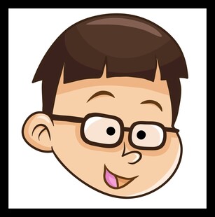 戴眼镜的卡通男孩头像