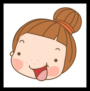 俏皮扎发女孩头像