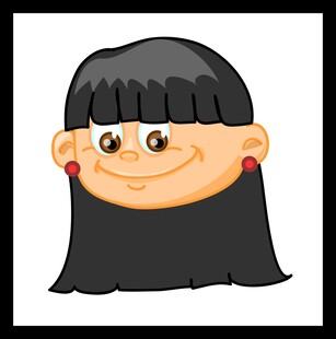 卡通长发女孩头像