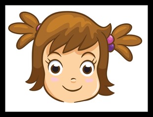 扎双马尾的可爱小女孩