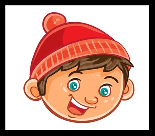 戴红帽的开心小男孩