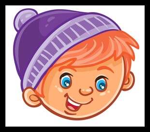 戴紫帽的快乐小男孩