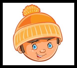 戴帽微笑的可爱小孩