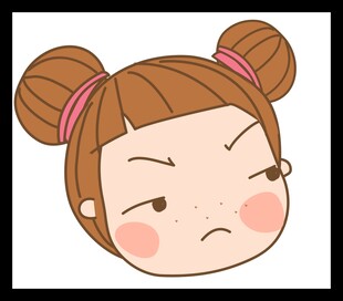 双马尾嘟嘴可爱卡通女孩