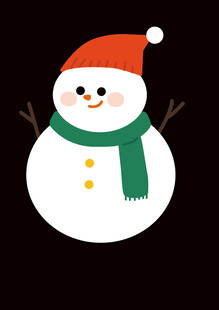 冬天插画雪人元素