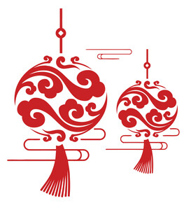 中式传统红色灯笼图案