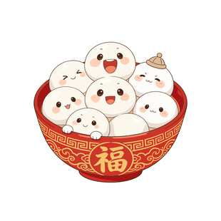 福碗中的可爱元宵