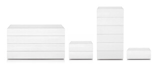 白色简约收纳盒组合