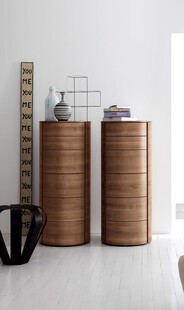 简约木质圆柱形收纳柜