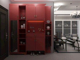 现代风格酒柜与室内场景