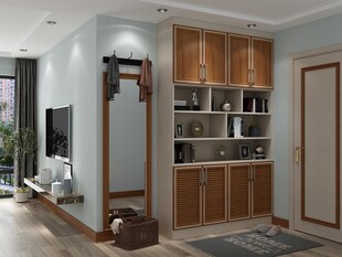 现代简约风客厅收纳柜设计