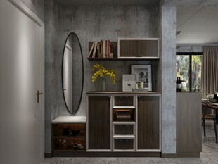 现代简约风室内角落置物架