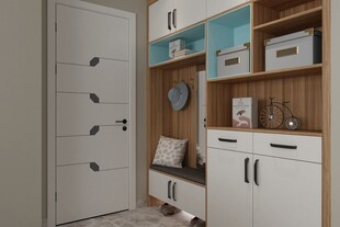 简约室内鞋柜与收纳架设计