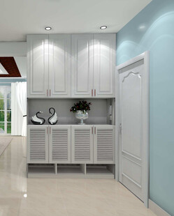 浅蓝色系简约入户玄关设计