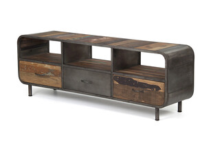 复古工业风铁艺木质电视柜