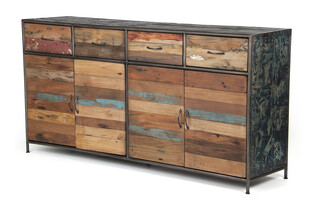 复古木质拼接储物柜