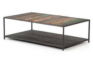 工业风双层铁艺茶几