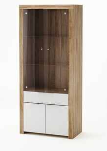 木质玻璃双门储物柜