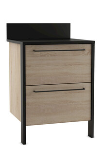 简约双抽屉木质储物柜