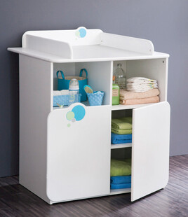 白色多功能婴儿换尿布收纳柜