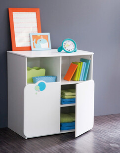 简约白色儿童书架置物柜