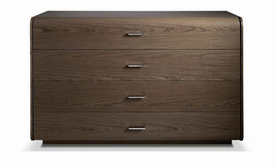 现代简约棕色木质五斗柜