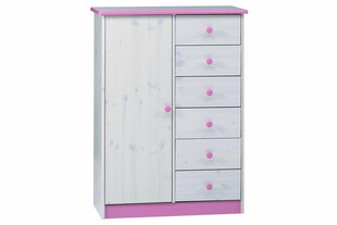 粉色白色相间儿童衣柜