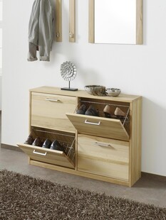 简约木质鞋柜收纳有序