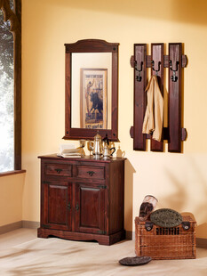 复古木质梳妆台配装饰镜