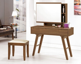 简约木质梳妆台及配套凳子