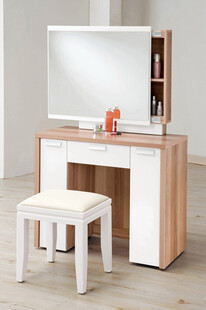 简约现代梳妆台及配套小凳