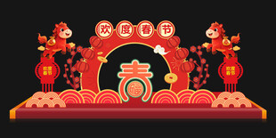 新春拱门美陈喜庆氛围浓