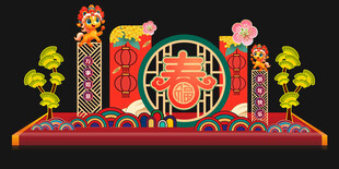 中式传统节日装饰景观