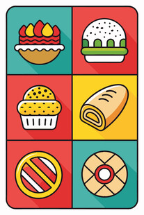 多彩美味糕点图标集合