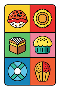 多彩美味糕点图标集合