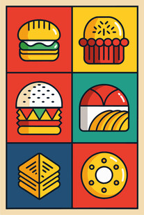 多彩美味的各式糕点与餐食