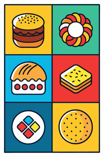 多彩美食图标集合