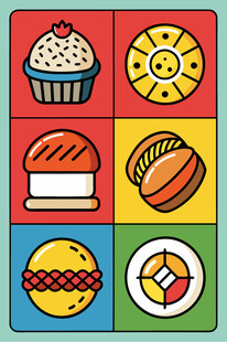 多彩美味糕点与小吃集合