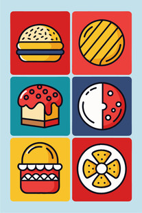 多彩美食图标集合