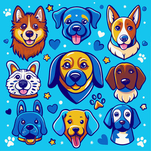 可爱狗狗头像图案集合