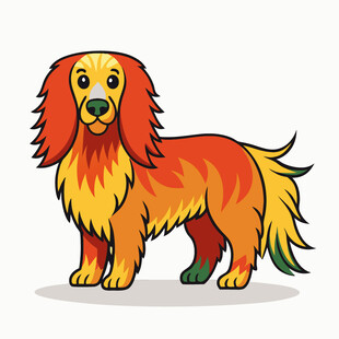 可爱长毛小狗插画形象