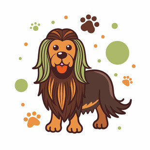 可爱长毛狗卡通形象